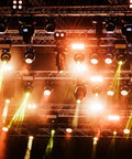 Stage lighting setup with spotlights, using Unglazed Cotton Tie Line With Polyester Core For Theatrical Props, Decor, Cable Management, And Hunting.