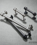 Ten Pack Matte Black Cabinet Pulls 7 Inch Straight Bar Handles For Cabinets And Drawers 177.8mm Hole Centers Kitchen Hardware