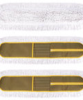 Heavy Duty Microfiber Dust Mop Head 3 Pack 36 Inch with gray pads for cleaning hardwood, tile, and marble floors.