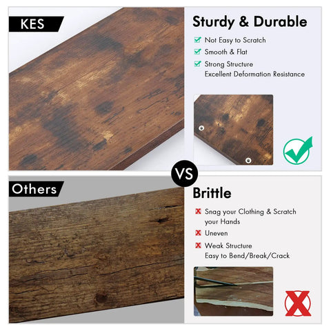 Comparison of KES durable particleboard vs. other brittle material for Industrial Rustic Two Tier Wall Shelf Over Toilet