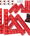 Woodworking Corner Clamps Set For Quick Dry Fit 8 Piece Right Angle Clamps With Handy Storage Box Includes 4 5.5 Inch And 4 3.14 Inch Aluminum Alloy Positioning Squares For Cabinets Frames Drawers DIY Projects, showing red aluminum squares, clamps, and storage box