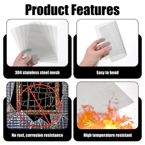 Product features of Five Piece Stainless Steel Welding Mesh Reinforcement Screen Set For Thermoplastic Repairs And Plastic Welding Kits.