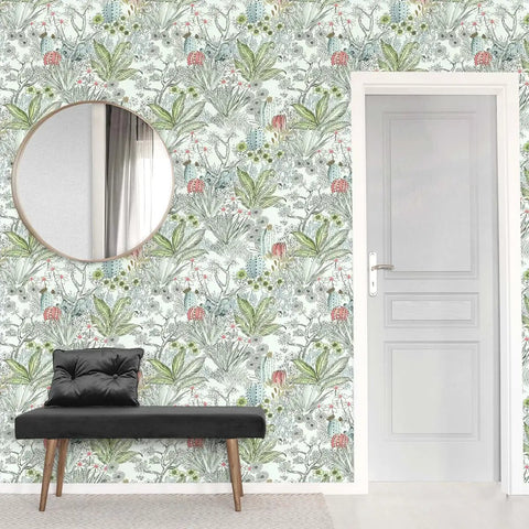 Room with Boho Floral Peel And Stick Wallpaper Self Adhesive Contact Paper Waterproof For Bathrooms And Cabinets Removable Boho Chic Botanical Wall Covering 17.7 X 590.4 Inches