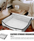 3 Pack Underbed Storage Bags Fabric Foldable Clothes Organizer Maximize Drawer Space For Bedroom Closet Container Non Woven Material on floor.