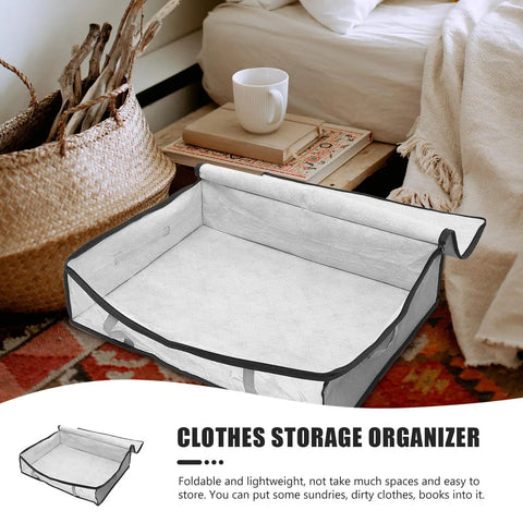 3 Pack Underbed Storage Bags Fabric Foldable Clothes Organizer Maximize Drawer Space For Bedroom Closet Container Non Woven Material on floor.