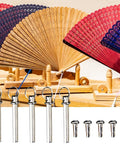 Hand Fan Repairing Kit 25mm Copper Shaft Fasteners Replacement for Folding Hand Fans Pro Grade Heavy Duty Rivets Nuts Nails