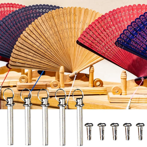 Hand Fan Repairing Kit 25mm Copper Shaft Fasteners Replacement for Folding Hand Fans Pro Grade Heavy Duty Rivets Nuts Nails