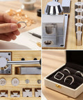 Heavy Duty Ring Bending Kit For Jewelry Making With Chrome Steel Molds Wooden Base 0.47 To 0.87 Inch Sizes And 45/90 Degree Posts