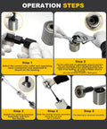 Operation steps for Blind Hole Bearing Puller Set for Bicycles and Motor Vehicles, 12-piece internal bearing extractor with slide hammer.