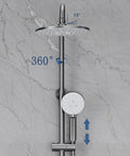 Exposed Shower System with Waterfall Tub Spout Rainfall Shower Set White features 360-degree adjustable head and adaptable hand shower.