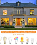 Kick It Up A Notch On The Patio With Modern Cross Frame Outdoor Wall Light Fixtures Boasting Matte Black Frames And Clear Glass Porch Lanterns For Straight Up Stellar Exterior Vibes on a stylish home.