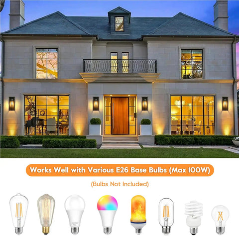 Kick It Up A Notch On The Patio With Modern Cross Frame Outdoor Wall Light Fixtures Boasting Matte Black Frames And Clear Glass Porch Lanterns For Straight Up Stellar Exterior Vibes on a stylish home.