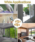 Collage showing Two Pieces Sliding Door Tandem Roller Assembly Heavy Duty One And One Quarter Inch Replacement For Sliding Glass Doors And Screens 120 Kg 265 Lbs Load Capacity Per Pair Corrosion Resistant Alloy Steel Construction in various installations.