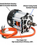 Heavy Duty 72V 1500W Brushless Differential Motor With Rock Solid Build And Kickass Torque For Trikes Golf Carts Mobility Scooters Go Karts Atvs Featuring 16 Tooth Spline Drive System with thickened aluminum housing and cooling ventilation.