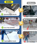 Comparison of Long Handle Floor Scraper And All Season Garden Cleaning Tool with competitors; shows durability, size, and ergonomic handle on snow.