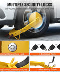 Heavy Duty Wheel Lock Clamp 2 Pack For Trailers And Vehicles, Anti Theft Tire Boot Lock attached to car wheel for security