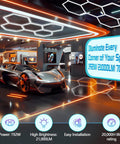 Hexagon Beast Mode Bright Garage Lights 192W 21,000LM LED Panels With 5 Grid Honeycomb Design 7000K for car detailing