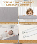 Toddler Bed Rail Guard, 47 Inch Foldable Bed Rail For Baby, showcasing breathable cationic fabric and high-resilience bump protection