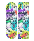Street Art Graffiti Grip Tape For Skateboards And Longboards, Bubble Free Anti Slip Deck Sheet 33 X 9 Inches, colorful graffiti design.