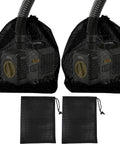 Pond Pump Mesh Bags 2 Pack for Pond Biofilters and Aquarium Filtration, 12.2 x 15.9 inches, black industrial-grade mesh.