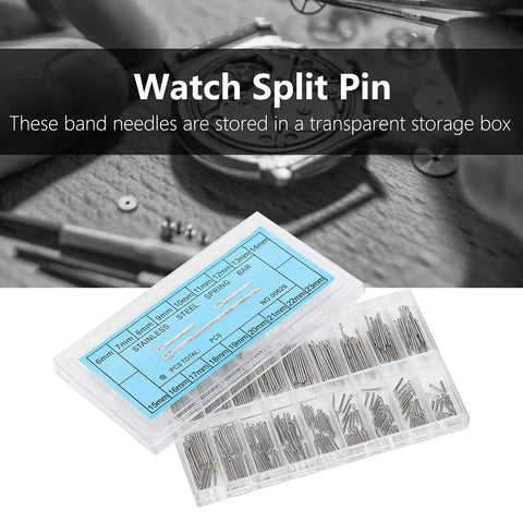 Stainless Steel Watch Link Pins Kit 2-Pack Cotter Spring Bars Set For 6 To 23mm Bands, 18 Sizes With 360 Pieces, DIY Repair, Easy Strap Fix For Daily Watch Band Maintenance in clear storage boxes