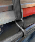 Ratchet Tie Down Straps With Hook Heavy Duty 3000 Pound Break Strength 10 Foot Length Pack Of Four Black on trailer edge