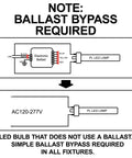 Diagram showing LED PLD Horizontal Plug In Light Bulb 9W Ballast Bypass setup with electronic ballast and 2-pin base.