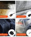 Professional 1700W Handheld Steam Cleaner With Tankless Design And 8 Attachments for copper and nylon brushes on various surfaces.