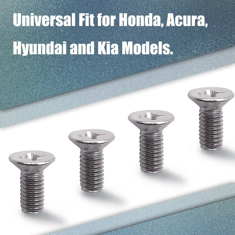 8 Piece Stainless Steel Retaining Screws For Front Rear Brake Disc Rotors, rust proof auto hardware in a line, universal fit for Honda Acura Kia Hyundai.