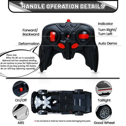 Remote control with buttons for Cyber Inspired Transformer Remote Control Car For Kids 2.4 GHz RC Vehicle and car details.