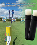 5 Piece Bow String Wax Set For Archery And Crossbow Waterproof String Lube with archery targets and arrows on a field