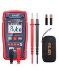 Pocket Sized 4000 Count Digital Multimeter With Auto Sensing AC DC Voltage, Resistance, Continuity, NCV, Backlit Display And Built In Flashlight, No Brainer Auto Ranging For Auto And Home Troubleshooting, with test leads and case