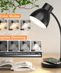 Wireless Charger LED Desk Lamp For Home Office And Dorm With 800 Lumens Small Desk Light With Pen Holder And Flexible Arm