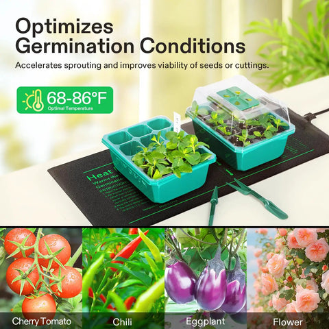 Go To 2 Pack 48 By 20.75 Inch Seedling Heat Mat Waterproof For Germination And Propagation, Ideal For Hydroponics And Indoor Gardening, Greenhouse Heating Pad With Even Temperature, Durable PVC, UL And MET Certified
