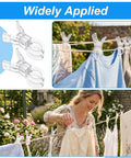40 Pack 3.5 Inch Large Clear Balloon Arch Clips Transparent Spring Clamps Heavy Duty in use on clothesline outdoors