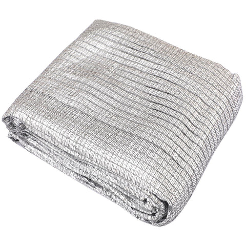 Sixty Five Percent Aluminum Foil Shade Cloth With Grommets 10 Ft By 12 Ft Mesh Sun Block Fabric Canopy Privacy Screen folded