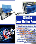 Automatic Wire Stripping And Bending Machine 110V 750W Heavy Duty Electric Crimping Tool showing the quiet motor and protective cover.