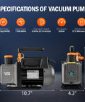VTG VOGTEN 5-gallon vacuum chamber with pump; 304 stainless steel degassing kit, gray/orange