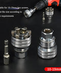 Adjustable Universal Socket Wrench For Ten To Nineteen Millimeter Nuts And Bolts Fits Three Eighths Inch Drive Ratchets And Power Drills