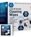 Med Pride Lens & Screen Cleaning Wipes box with 100 pre-moistened, anti-static and anti-fog wipes