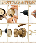 Installation steps for Wall Mounted Antique Brass Bathroom Hardware Set Bringing A Straight Up Premium Vibe With A Rock Solid Three Arm Swivel Towel Rack.