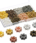 800 Pcs 6mm Flower Spacer Beads Multicolor Daisy Flower Metal Alloy Spacers for Bracelet Necklace and Earring Jewelry Making Kit