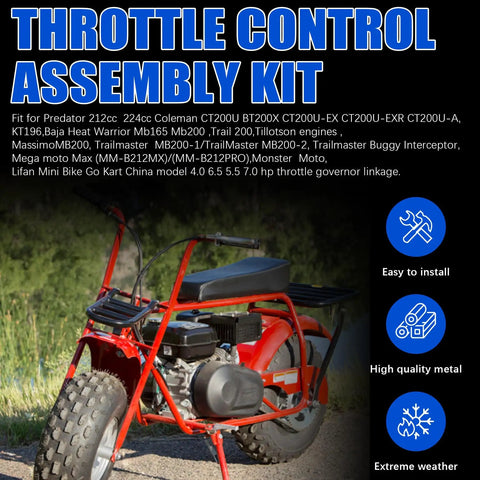 Throttle Linkage Kit And Governor Control Assembly For Predator 212 And 196cc Engines Including Coleman CT200U BT200X CT200UEX