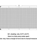 Diagram showing 50 Percent Shade Cloth For Garden 10x20 Ft Breathable Mesh Tarp With Grommets For Vegetables And Plants Outdoor Patio Sun Shade.