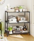Beefy 3 Tier Adjustable Heavy Duty Metal Shelving Unit With Wire Storage Rack For Garage Pantry Or Workshop Sturdy Steel Shelves That Max Out Your Space Easy Assembly Flexible Tier Heights, black 3-tier steel rack in living room
