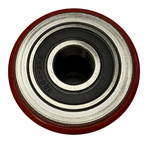 Heavy Duty Electric Pallet Jack Replacement Wheel With Bearings Fits Heli DC-15 And DC-20 Forklift 70Mm X 60Mm red caster with sealed bearing.
