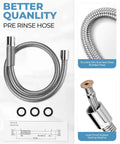 38 Inch Stainless Steel Pre Rinse Hose Replacement Kit For Commercial Kitchens And Restaurants Flexible Sink Sprayer.