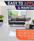 High Grip Non Slip Floor Coating And Sealant For Polished Marble Granite Porcelain Tile Concrete Pint Clear Penetrating Formula applied in a bright living room.