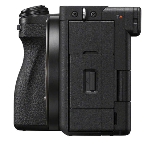 Side view of A6700 Mirrorless Camera Kit With 16 To 50mm Lens, 128GB Extreme Speed Card, Wide Angle Adapter And 2x Tele Lenses