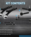 Rockplanet front suspension kit for Chevy Equinox/GMC Terrain; two lower arms, two tie rod ends, and two sway bar links